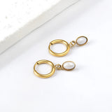 Stainless Steel Pearl Effect Inlay Earrings - 6 Options