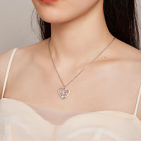 925 Sterling Silver Mother and Child Heart Necklace