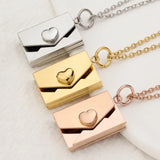 Stainless Steel Customised Heart/Envelope Necklace - 5 Options