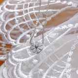 Stainless Steel Solid Daisy Necklace - 3 Colours