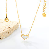Stainless Steel Heart Shaped Pendant Necklace - 33 Options