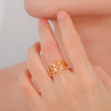 Stainless Steel  Lotus Flower Ring - 2 Colours