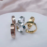 Stainless Steel Cross Band Ring - 3 colours - 2 Designs