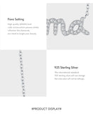 925 Sterling Silver Pave Setting CZ mama Necklace - 2 Colours