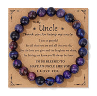 Natural Stone Family Themed Bead Bracelet - 3 sizes - 33 Options