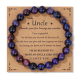 Natural Stone Family Themed Bead Bracelet - 3 sizes - 33 Options