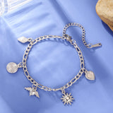 Stainless Steel Charm Anklet/Bracelet - 28 Options - 2 Sizes