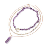 Fashion Multi-layer Natural Stone Bead Necklace - 5 Options