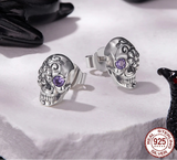 925 Sterling Silver Spider/Skull Cubic Zirconia Earrings - 4 Options