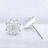 925 Sterling Silver Flower Stud Earrings - 2 Options