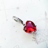 925 Sterling Silver Red Heart Hanging Charm - 2 Options