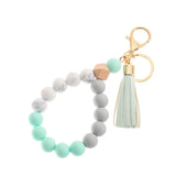 Fashion Silicone Beaded Tassel Keychain - 9 Options