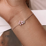 925 Sterling Silver Original Pink Cherry Blossom Bracelet