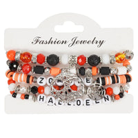 4Pcs Halloween Clay Beaded Bracelet Set - 6 Options