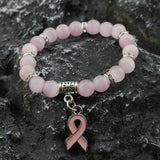 Fashion Natural Stone Pink Ribbon Bracelet - 6 Options