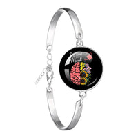Glass 18mm Mental Health /Positivity Bracelet - 32 Options