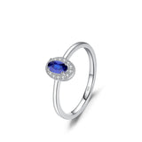 925 Sterling Silver Classic Elegant Oval Cubic Zirconia Ring - 6 Colours