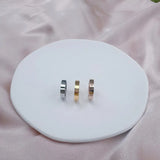 Stainless Steel Cross Band Ring - 3 colours - 2 Designs
