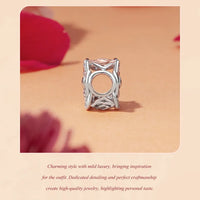 925 Sterling Silver Rose Gold Accent Rose Bead Charm