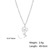 Stainless Steel Birth Flower Necklace - 2 Colours - 12 Options
