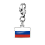 Stainless Steel 10mm Country Flag Charms - 24 Options