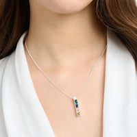 925 Sterling Silver Rainbow CZ Necklace - 2 Options