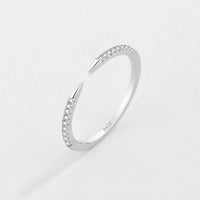 925 Sterling Silver Dainty CZ Open Ring
