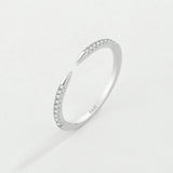925 Sterling Silver Dainty CZ Open Ring