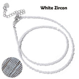 Fashion Faceted 2mm Natural Stone Bead Necklace - 31 Options