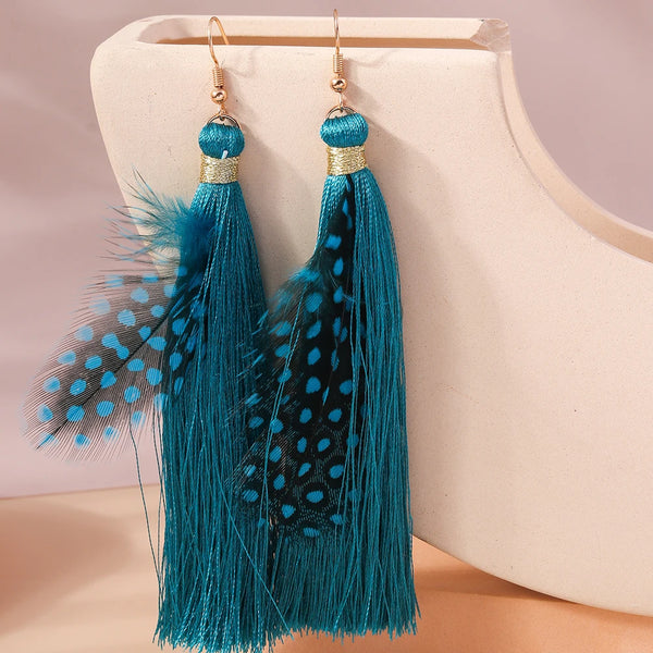 Bohemian Tassel/Feather Drop Earrings - 9 Options