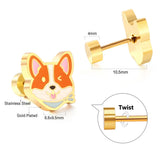 Stainless Steel Small Flat Back Animal Earrings - 20 Options