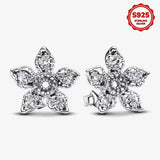 925 Sterling Silver CZ Flower Studs - 2 Colours