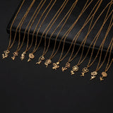 Stainless Steel Birth Flower Necklace - 2 Colours - 12 Options