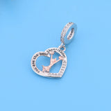 925 Silver Cheerleading Cheerleader Heart Charm - 2 Options