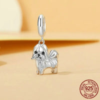 925 Sterling Silver Dog Hanging Charm - 9 Options