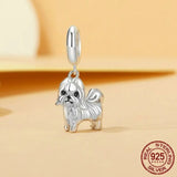925 Sterling Silver Dog Hanging Charm - 9 Options