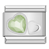 Stainless Steel Two Heart CZ Italian Charm - 9 Options