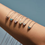 925 Sterling Silver Birthstone Heart Necklace - 12 Options
