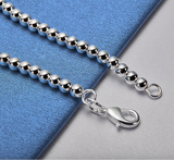 925 Sterling Silver 4mm Bead Bracelet 16cm-23cm