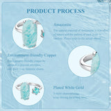 Fashion Amazonite Aquamarine Open Ring