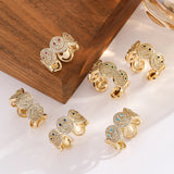 Fashion Smiley Face CZ Open Ring - 9 Options
