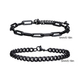 Stainless Steel 2pcs Mixed Link Bracelet Set - 12 Options - 3 Lengths