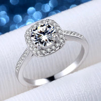 925 Sterling Silver 1 Carat Coloured Moissanite Ring - 13 Colours