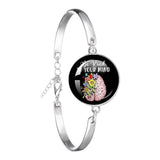 Glass 18mm Mental Health /Positivity Bracelet - 32 Options