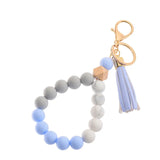 Fashion Silicone Beaded Tassel Keychain - 9 Options