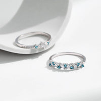 925 Sterling Silver Mint Green Stackable Eternity Ring - 2 Designs