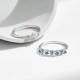 925 Sterling Silver Mint Green Stackable Eternity Ring - 2 Designs