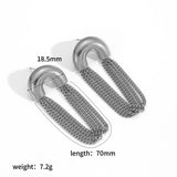 Stainless Steel Tassel Chain Drop Dangle Earrings - 5 Options