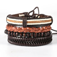 Multi Strand Leather Braided Bracelet - 23 Options