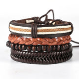 Multi Strand Leather Braided Bracelet - 23 Options